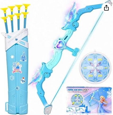 Frozen Toys for Girls Ages 3-12, Bow and Arrow Set for Kids | LED lights, ideal for Easter gifts, Christmas, birthdays, indoor play and outdoor fun for girls ages 3-12